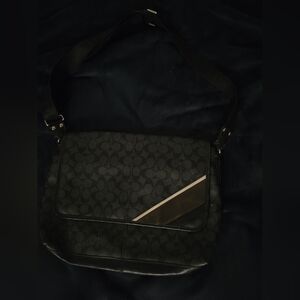 Coach Black and Gray Men's Messenger Bag